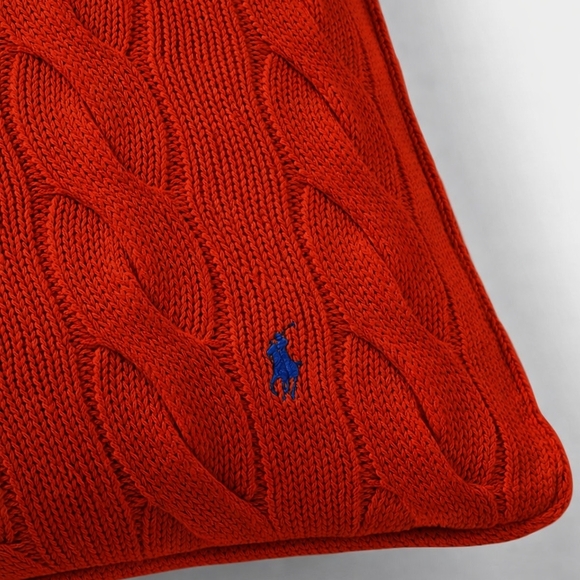 Hanley Cable Knit Pillow with Polo Logo - Picture 2 of 4